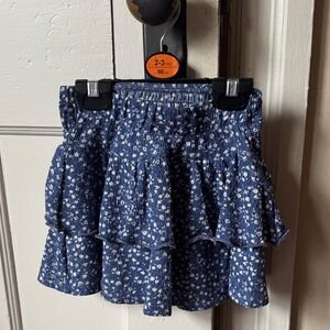 Primark Blue Floral Tiered Skirt